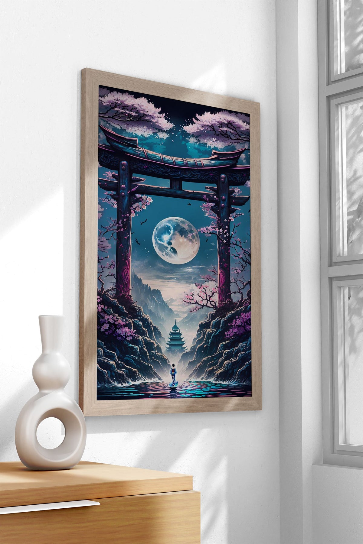 Geisha Moonlight Asian Style Poster | Wall Art for Home & Office | High-Quality Print - High-Quality Visual Display