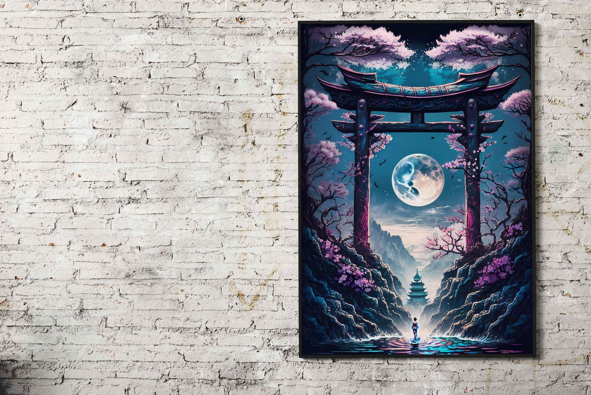 Geisha Moonlight Asian Style Poster | Wall Art for Home & Office | High-Quality Print - High-Quality Visual Display