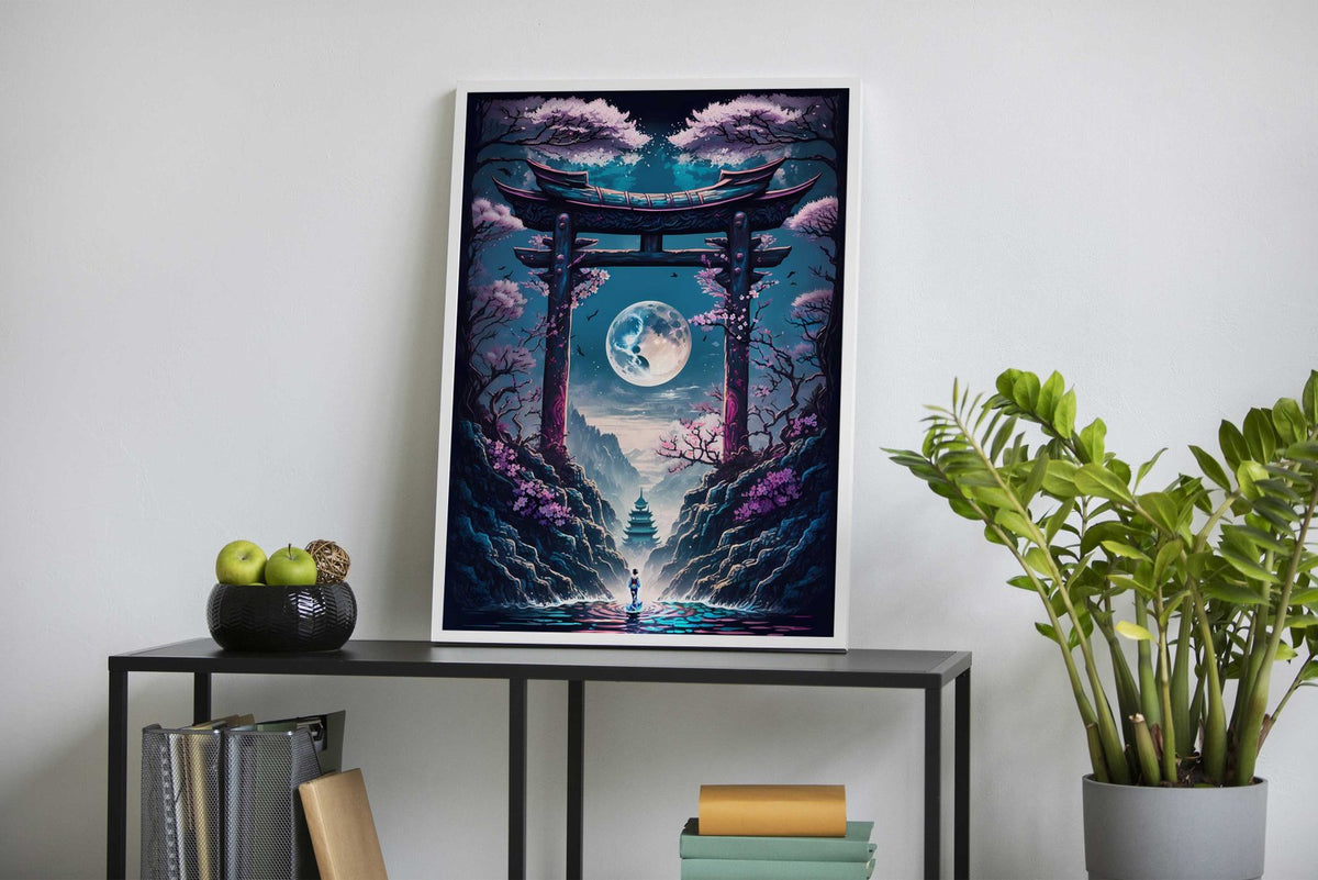 Geisha Moonlight Asian Style Poster | Wall Art for Home & Office | High-Quality Print - High-Quality Visual Display