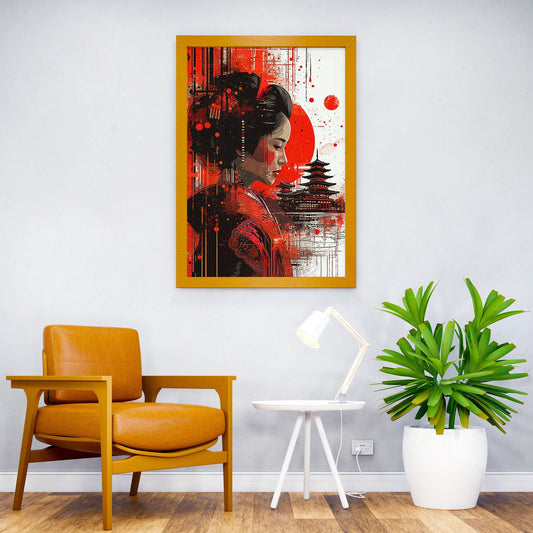 Geisha Paint Art Asian Style Poster | Wall Art for Home & Office | High-Quality Print - High-Quality Visual Display