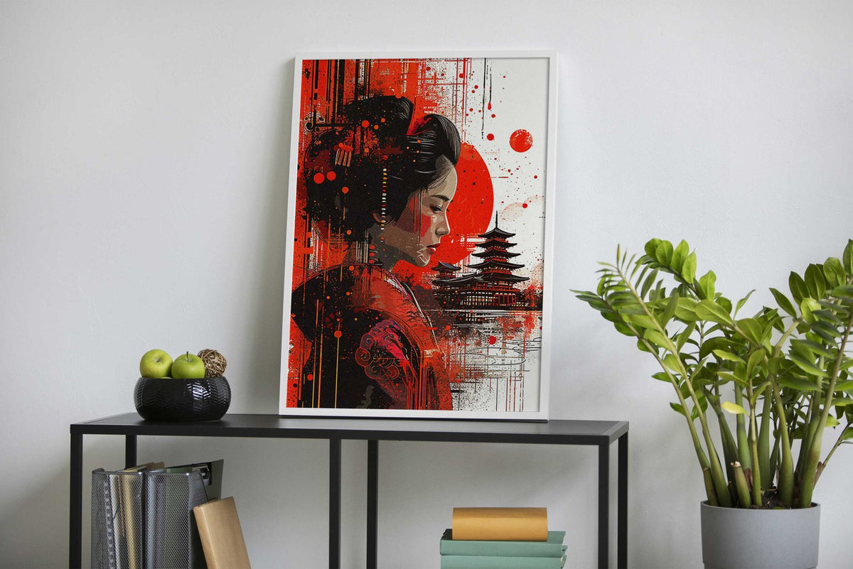 Geisha Paint Art Asian Style Poster | Wall Art for Home & Office | High-Quality Print - High-Quality Visual Display