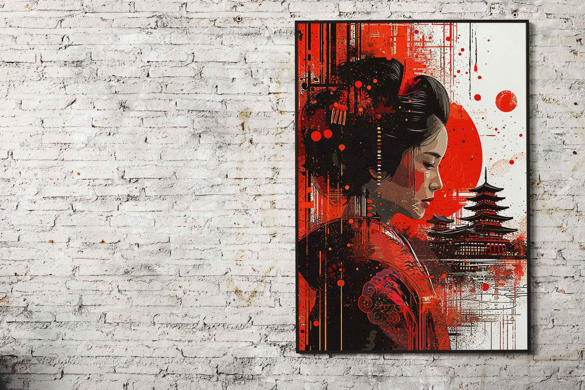 Geisha Paint Art Asian Style Poster | Wall Art for Home & Office | High-Quality Print - High-Quality Visual Display