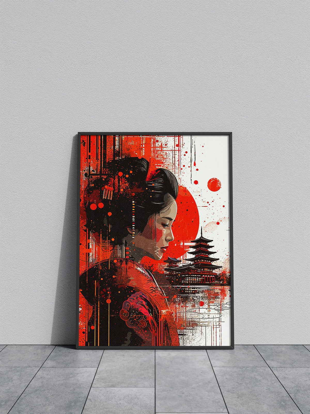 Geisha Paint Art Asian Style Poster | Wall Art for Home & Office | High-Quality Print - High-Quality Visual Display