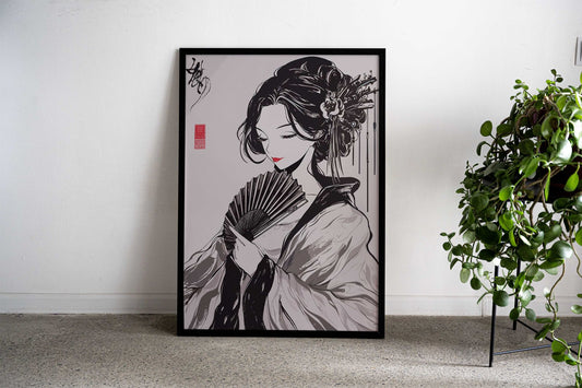 Geisha Paint Asian Style Poster | Wall Art for Home & Office | High-Quality Print - High-Quality Visual Display