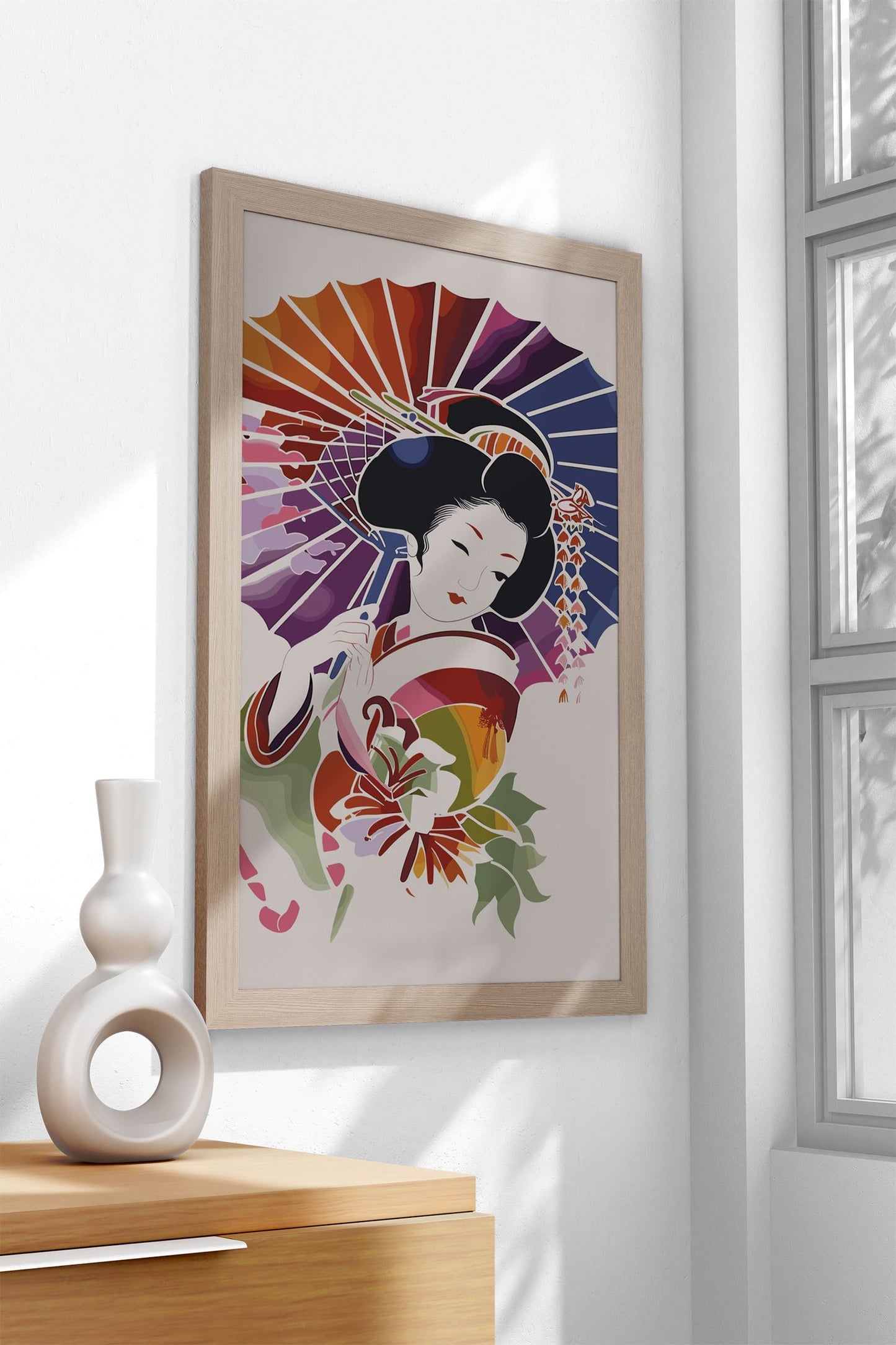 Geisha Retro Japanese Asian Style Poster | Wall Art for Home & Office | High-Quality Print