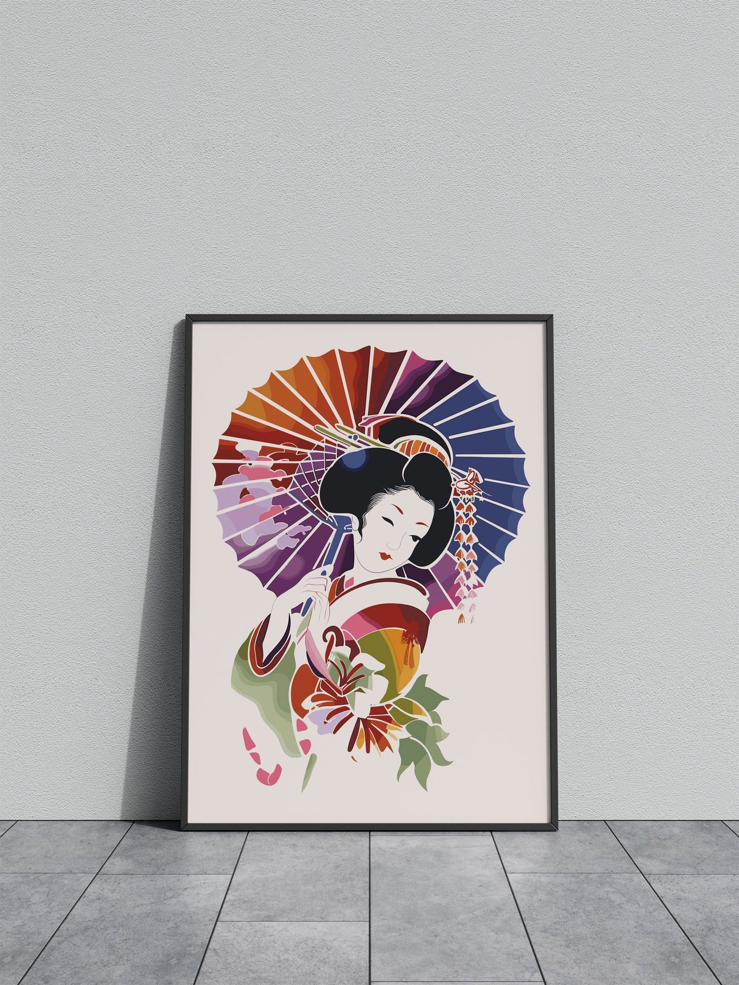 Geisha Retro Japanese Asian Style Poster | Wall Art for Home & Office | High-Quality Print
