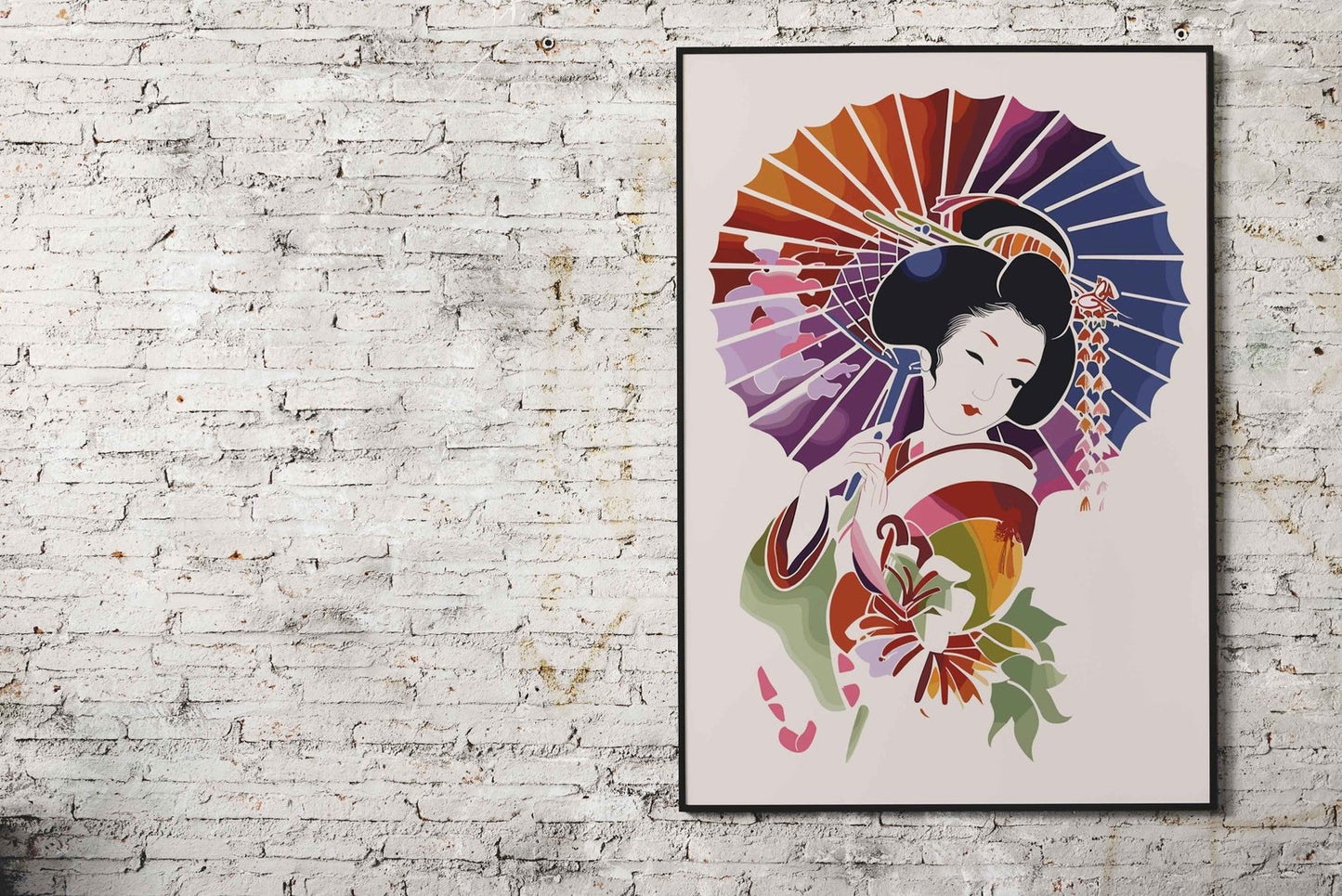 Geisha Retro Japanese Asian Style Poster | Wall Art for Home & Office | High-Quality Print
