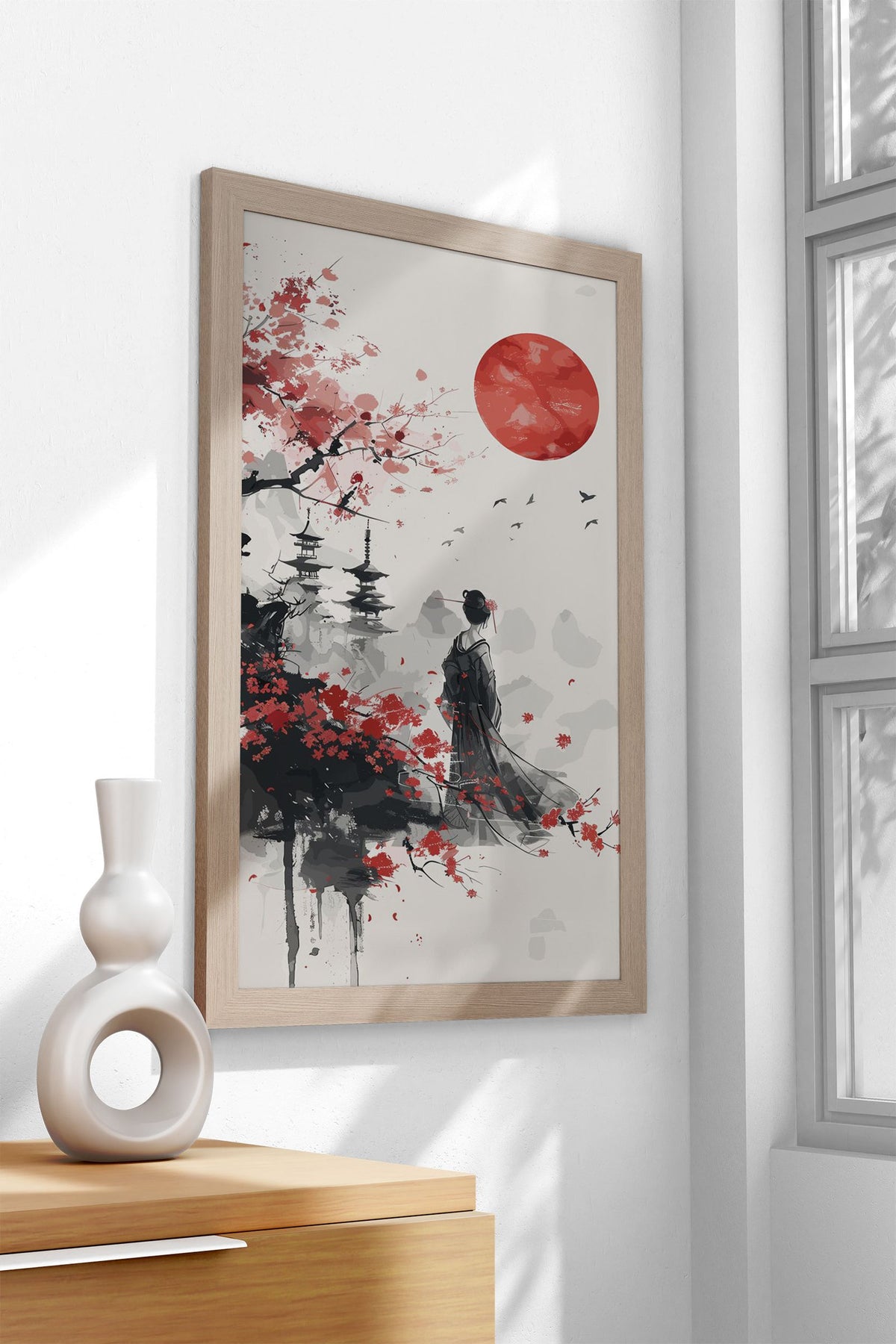 Geisha Sakura Japan Asian Style Poster | Wall Art for Home & Office | High-Quality Print - High-Quality Visual Display