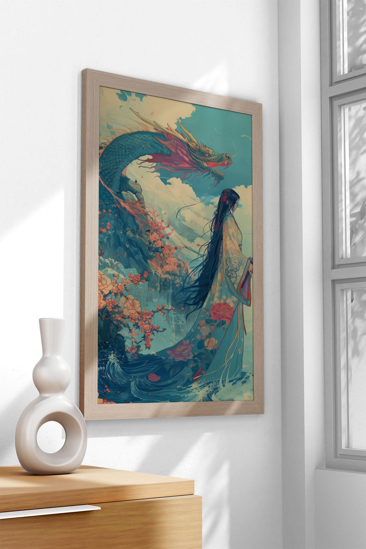 Geisha Samurai Dragon Asian Style Poster | Wall Art for Home & Office | High-Quality Print - High-Quality Visual Display