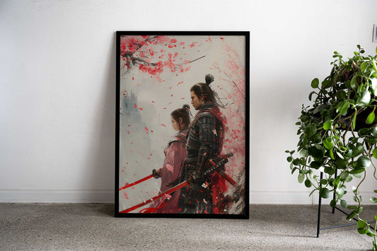 Geisha Samurai Warrior Asian Style Poster | Wall Art for Home & Office | High-Quality Print - High-Quality Visual Display