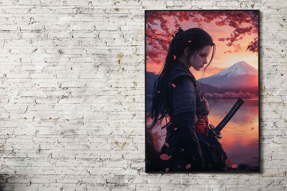 Geisha Samurai Woman at Sunset Asian Style Poster | Wall Art for Home & Office | High-Quality Print - High-Quality Visual Display