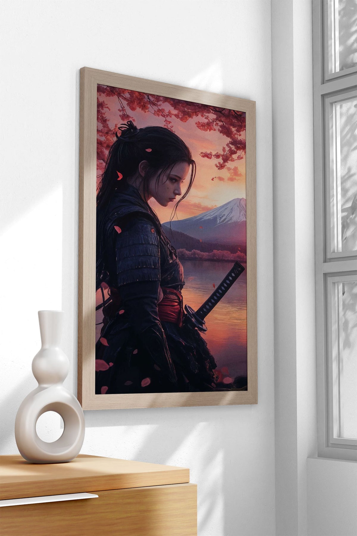 Geisha Samurai Woman at Sunset Asian Style Poster | Wall Art for Home & Office | High-Quality Print - High-Quality Visual Display