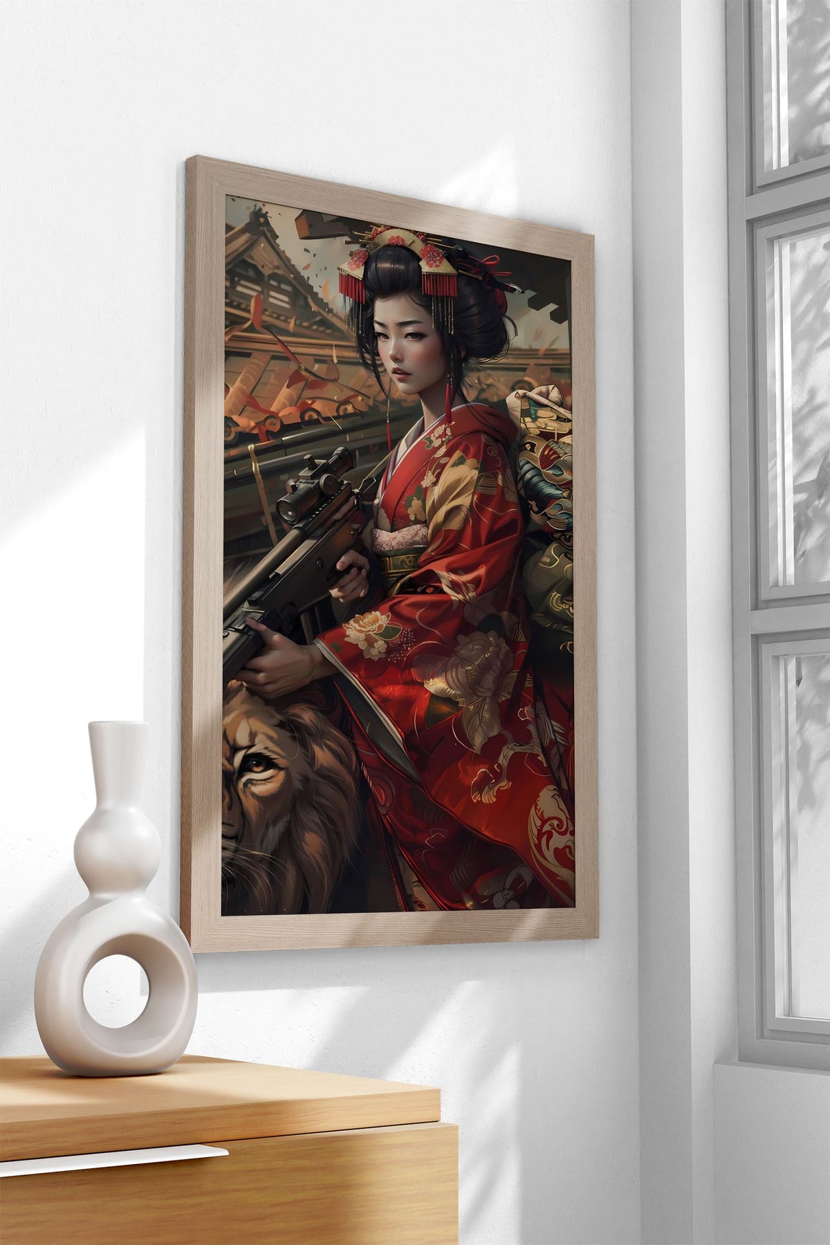 Geisha Sentinel Asian Style Poster | Wall Art for Home & Office | High-Quality Print - High-Quality Visual Display
