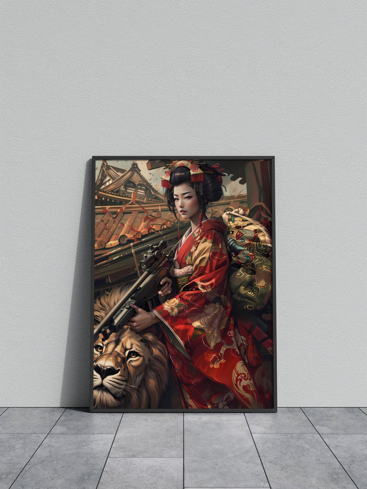 Geisha Sentinel Asian Style Poster | Wall Art for Home & Office | High-Quality Print - High-Quality Visual Display
