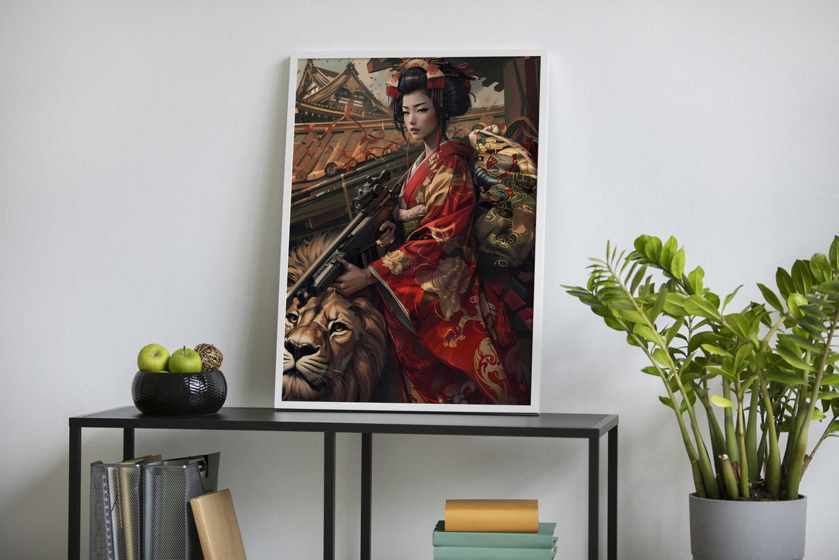 Geisha Sentinel Asian Style Poster | Wall Art for Home & Office | High-Quality Print - High-Quality Visual Display