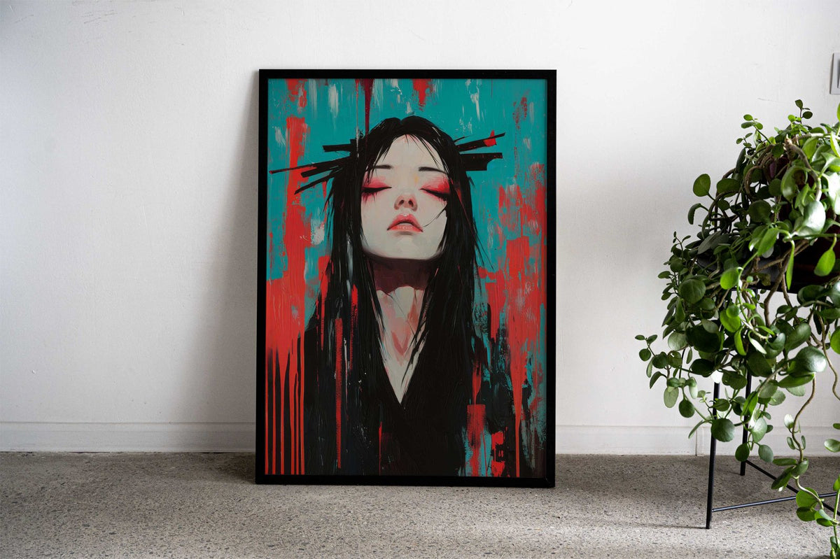 Geisha Silence Asian Style Poster | Wall Art for Home & Office | High-Quality Print - High-Quality Visual Display