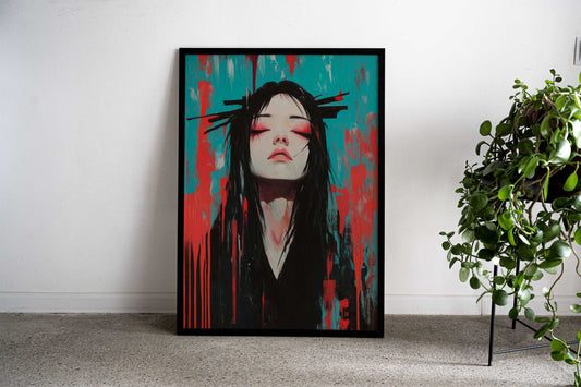 Geisha Silence Asian Style Poster | Wall Art for Home & Office | High-Quality Print - High-Quality Visual Display