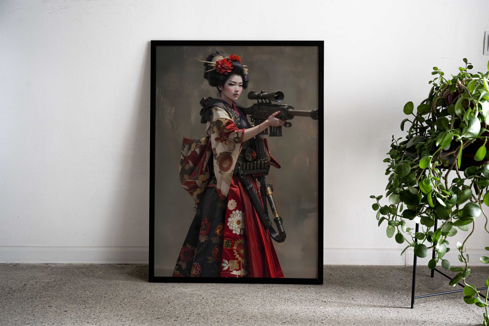 Geisha Sniper Asian Style Poster | Wall Art for Home & Office | High-Quality Print - High-Quality Visual Display