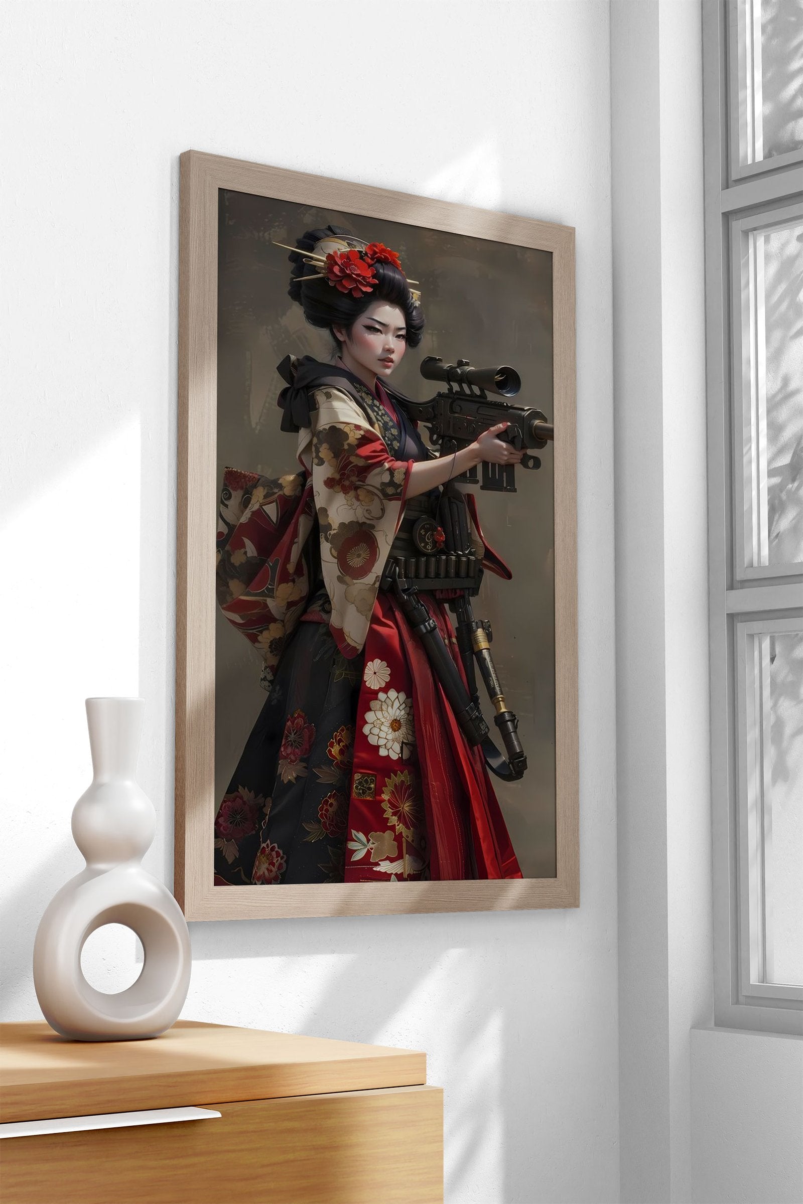 Geisha Sniper Asian Style Poster | Wall Art for Home & Office | High-Quality Print - High-Quality Visual Display