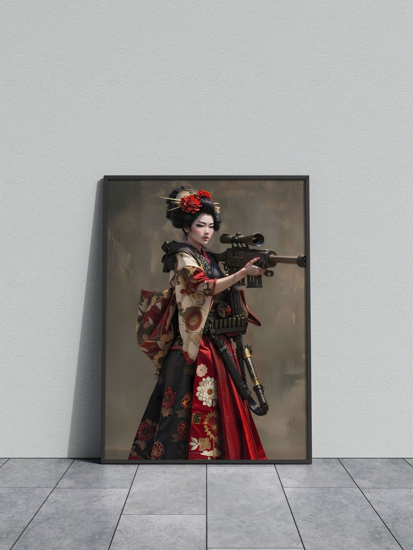 Geisha Sniper Asian Style Poster | Wall Art for Home & Office | High-Quality Print - High-Quality Visual Display