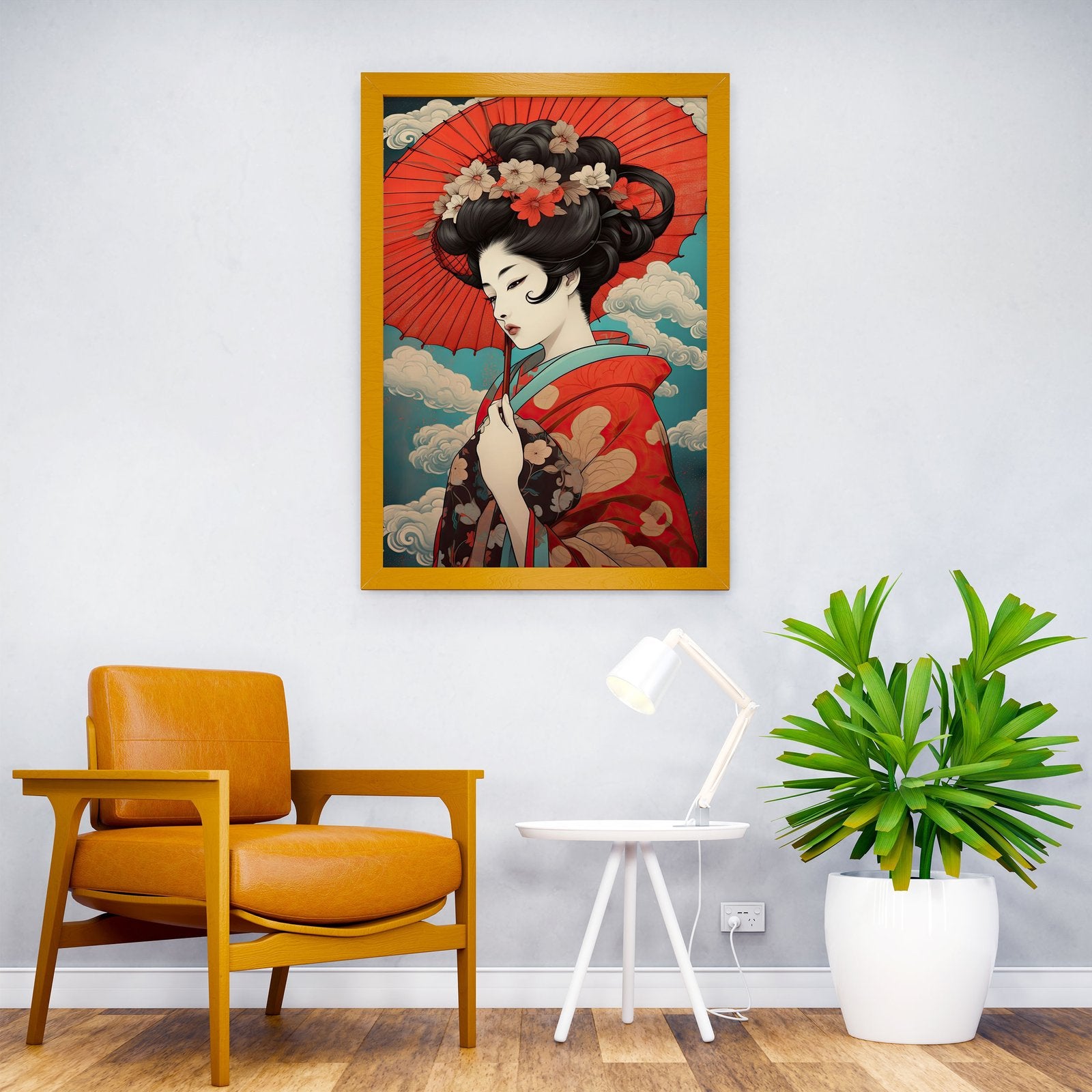 Geisha Ukiyo e Asian Style Poster | Wall Art for Home & Office | High-Quality Print - High-Quality Visual Display