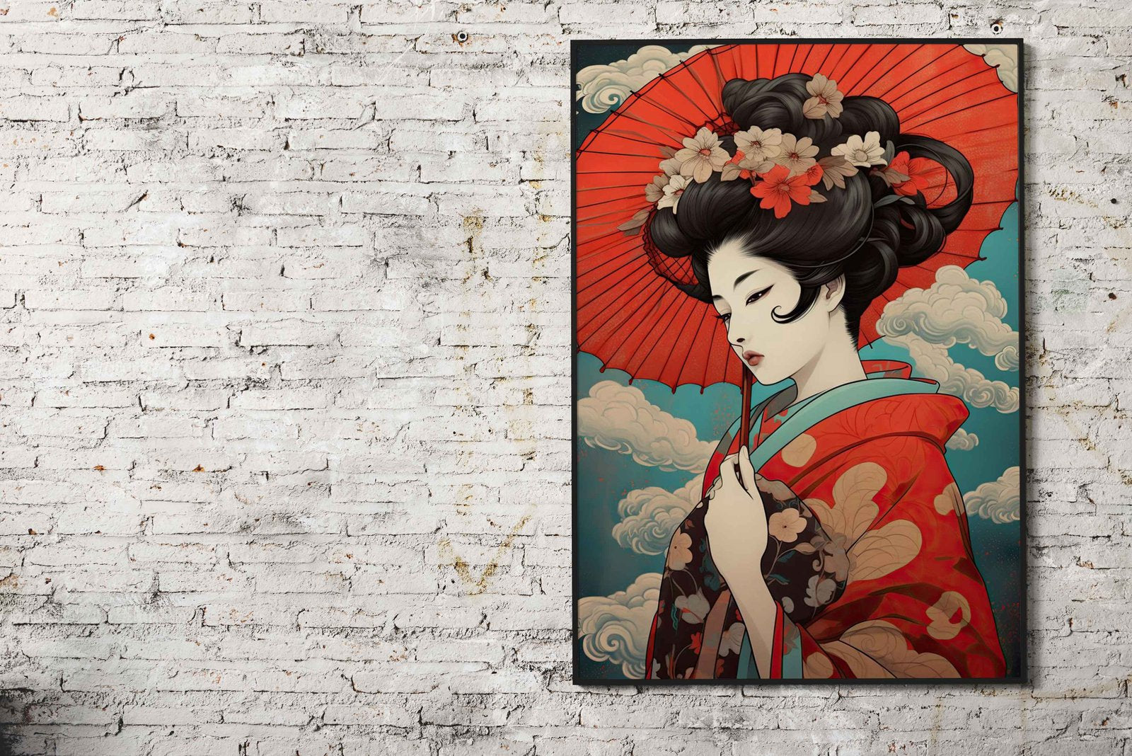 Geisha Ukiyo e Asian Style Poster | Wall Art for Home & Office | High-Quality Print - High-Quality Visual Display