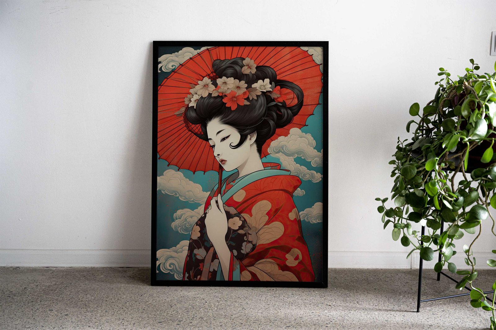Geisha Ukiyo e Asian Style Poster | Wall Art for Home & Office | High-Quality Print - High-Quality Visual Display