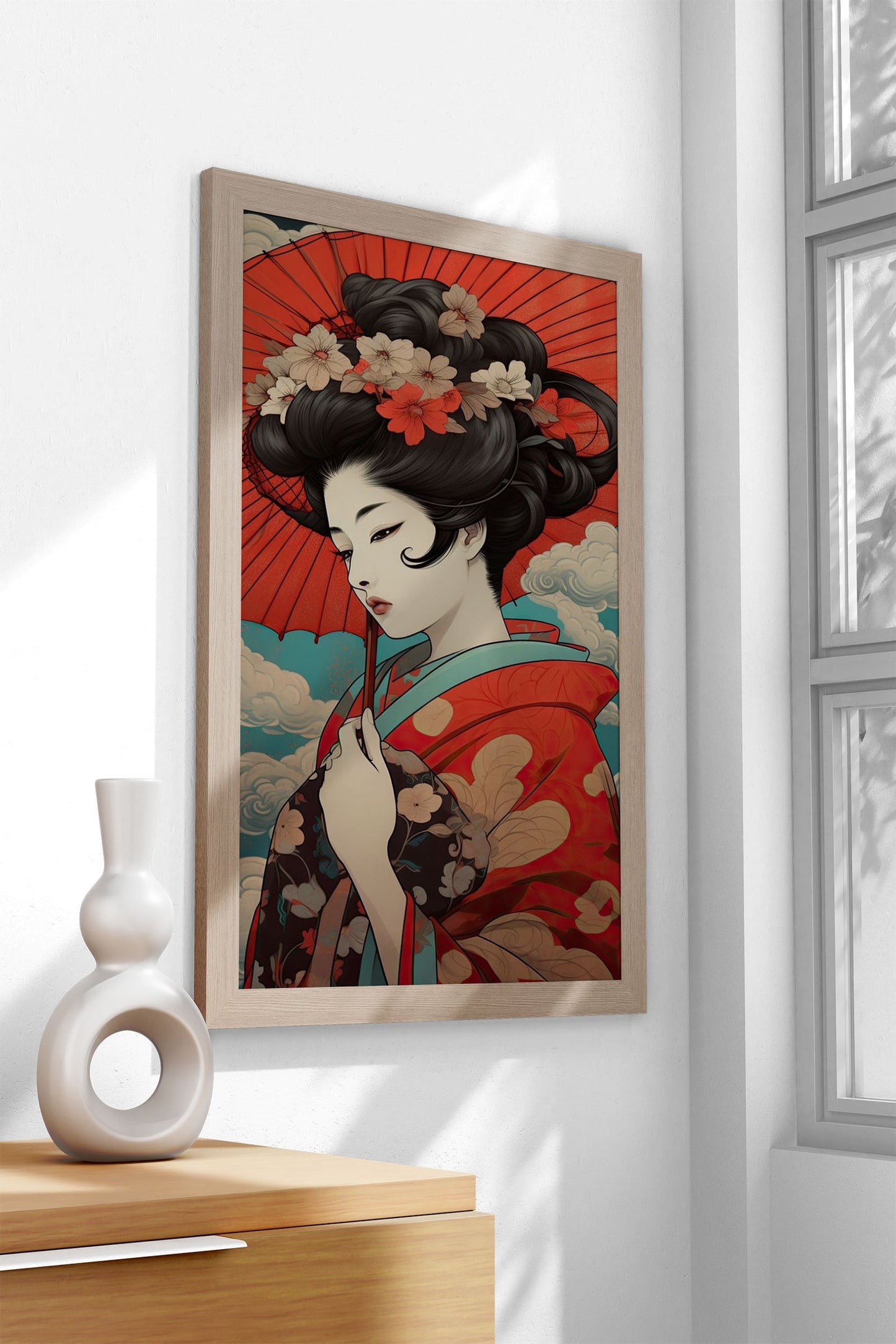 Geisha Ukiyo e Asian Style Poster | Wall Art for Home & Office | High-Quality Print - High-Quality Visual Display