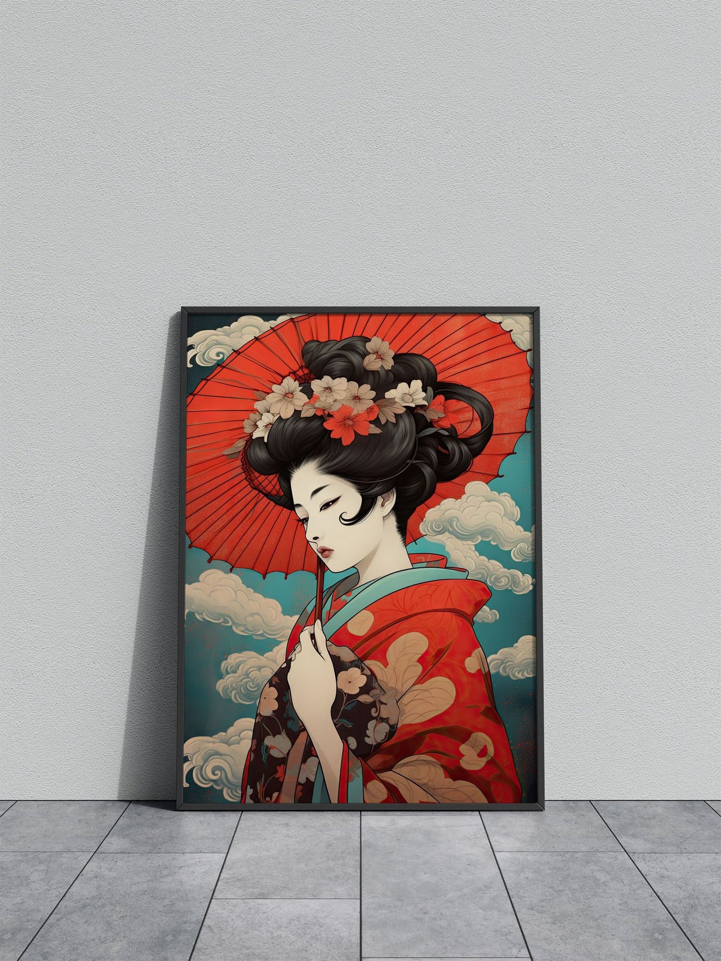 Geisha Ukiyo e Asian Style Poster | Wall Art for Home & Office | High-Quality Print - High-Quality Visual Display