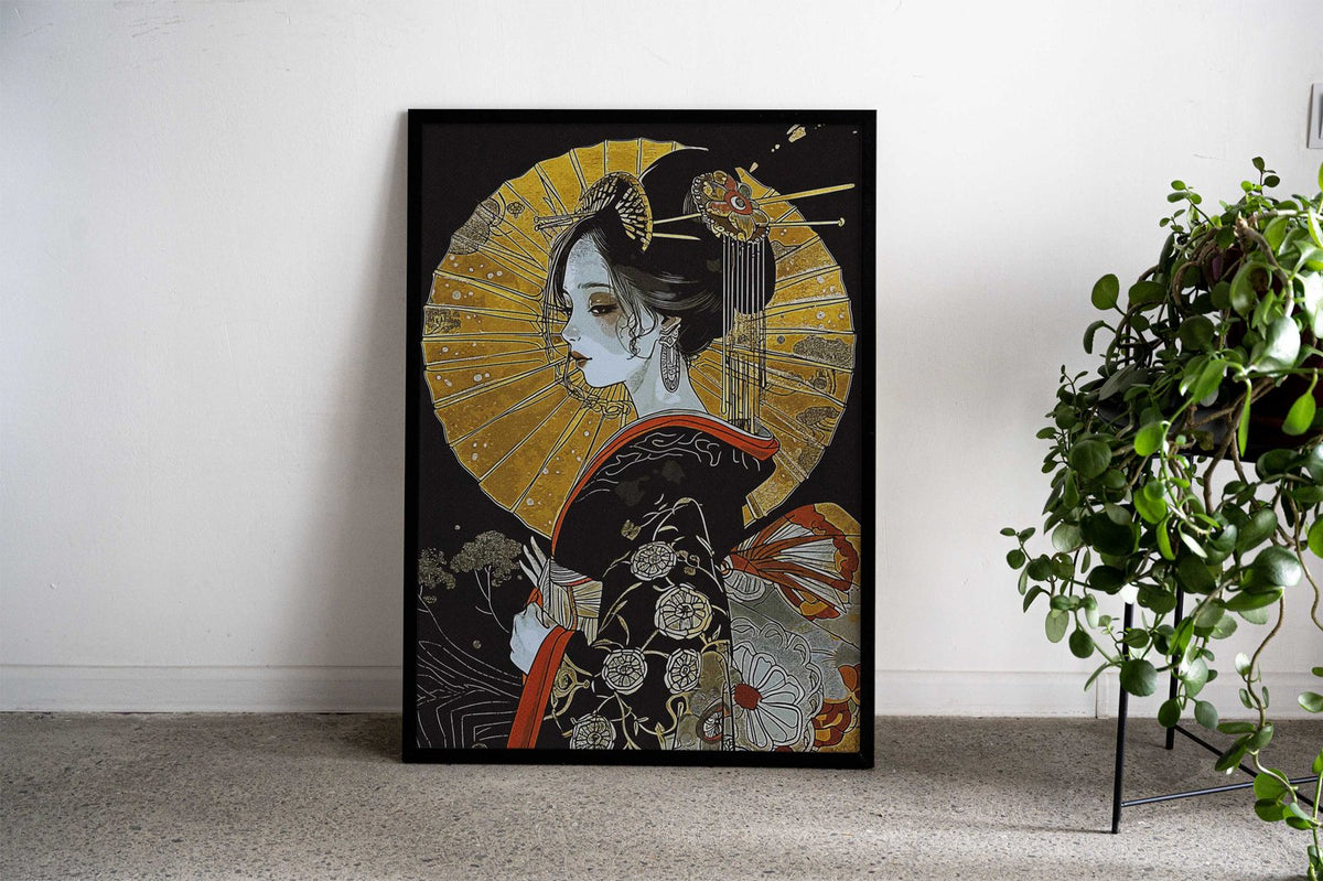 Geisha Vintage Asian Style Poster | Wall Art for Home & Office | High-Quality Print - High-Quality Visual Display
