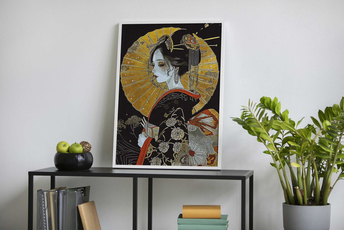 Geisha Vintage Asian Style Poster | Wall Art for Home & Office | High-Quality Print - High-Quality Visual Display