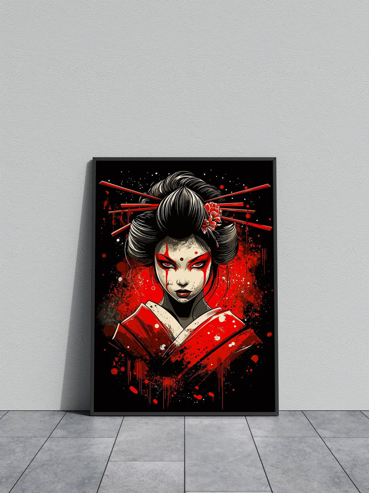 Geisha Warrior Art Asian Style Poster | Wall Art for Home & Office | High-Quality Print - High-Quality Visual Display