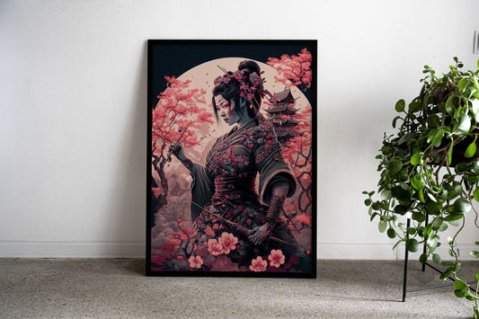 Geisha Warrior Japanese Asian Style Poster | Wall Art for Home & Office | High-Quality Print - High-Quality Visual Display