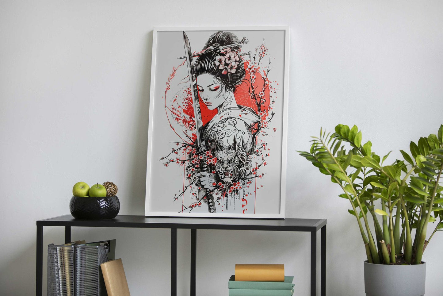 Geisha Warrior with Katana Asian Style Poster | Wall Art for Home & Office | High-Quality Print
