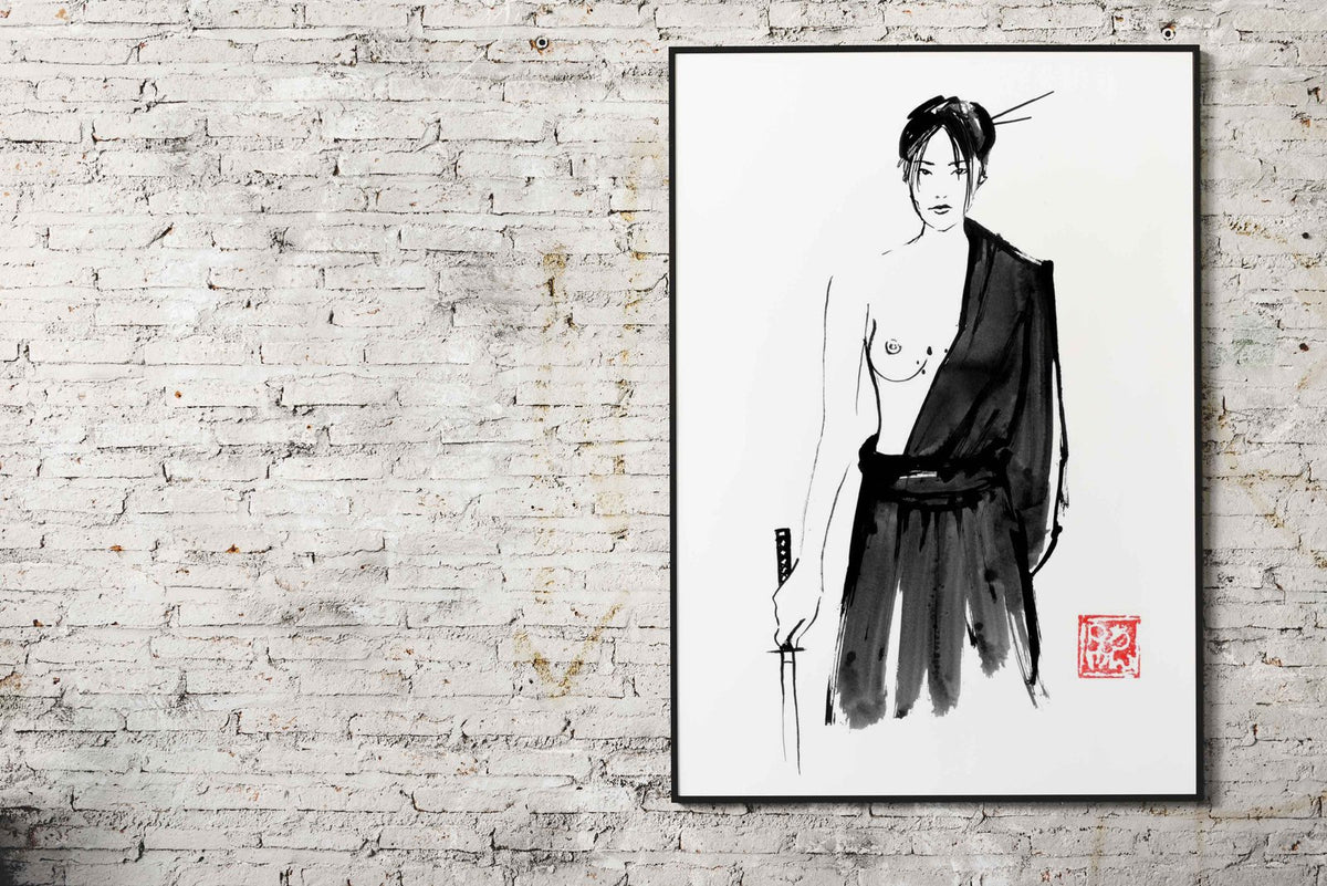 Geisha Warrior Asian Style Poster | Wall Art for Home & Office | High-Quality Print - High-Quality Visual Display