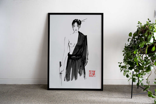Geisha Warrior Asian Style Poster | Wall Art for Home & Office | High-Quality Print - High-Quality Visual Display