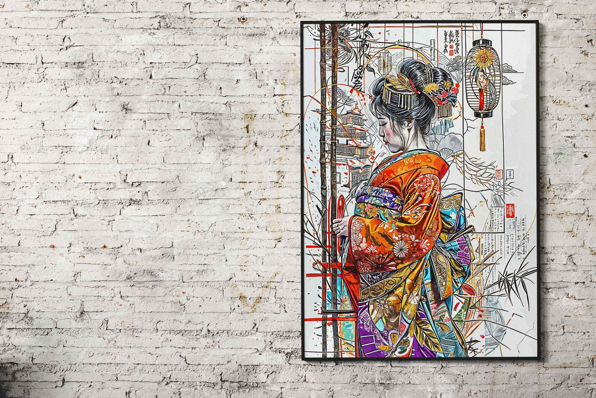 Geisha and Japanese Asian Style Poster | Wall Art for Home & Office | High-Quality Print - High-Quality Visual Display