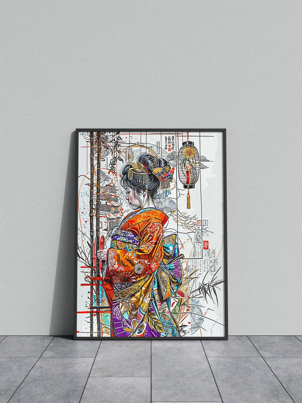 Geisha and Japanese Asian Style Poster | Wall Art for Home & Office | High-Quality Print - High-Quality Visual Display