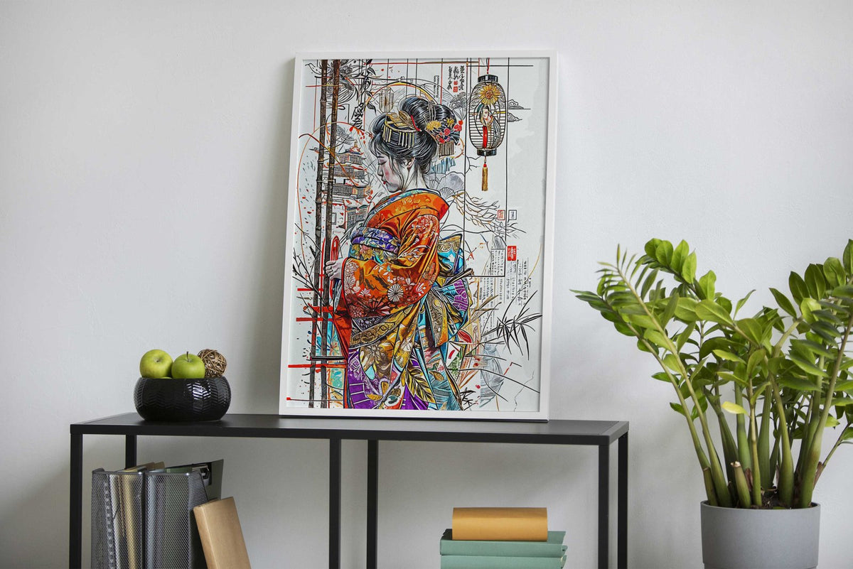 Geisha and Japanese Asian Style Poster | Wall Art for Home & Office | High-Quality Print - High-Quality Visual Display