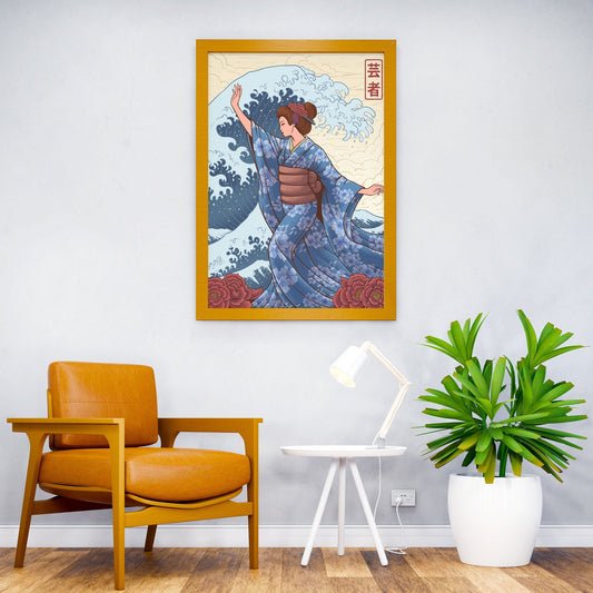 Geisha and great wave Asian Style Poster | Wall Art for Home & Office | High-Quality Print - High-Quality Visual Display