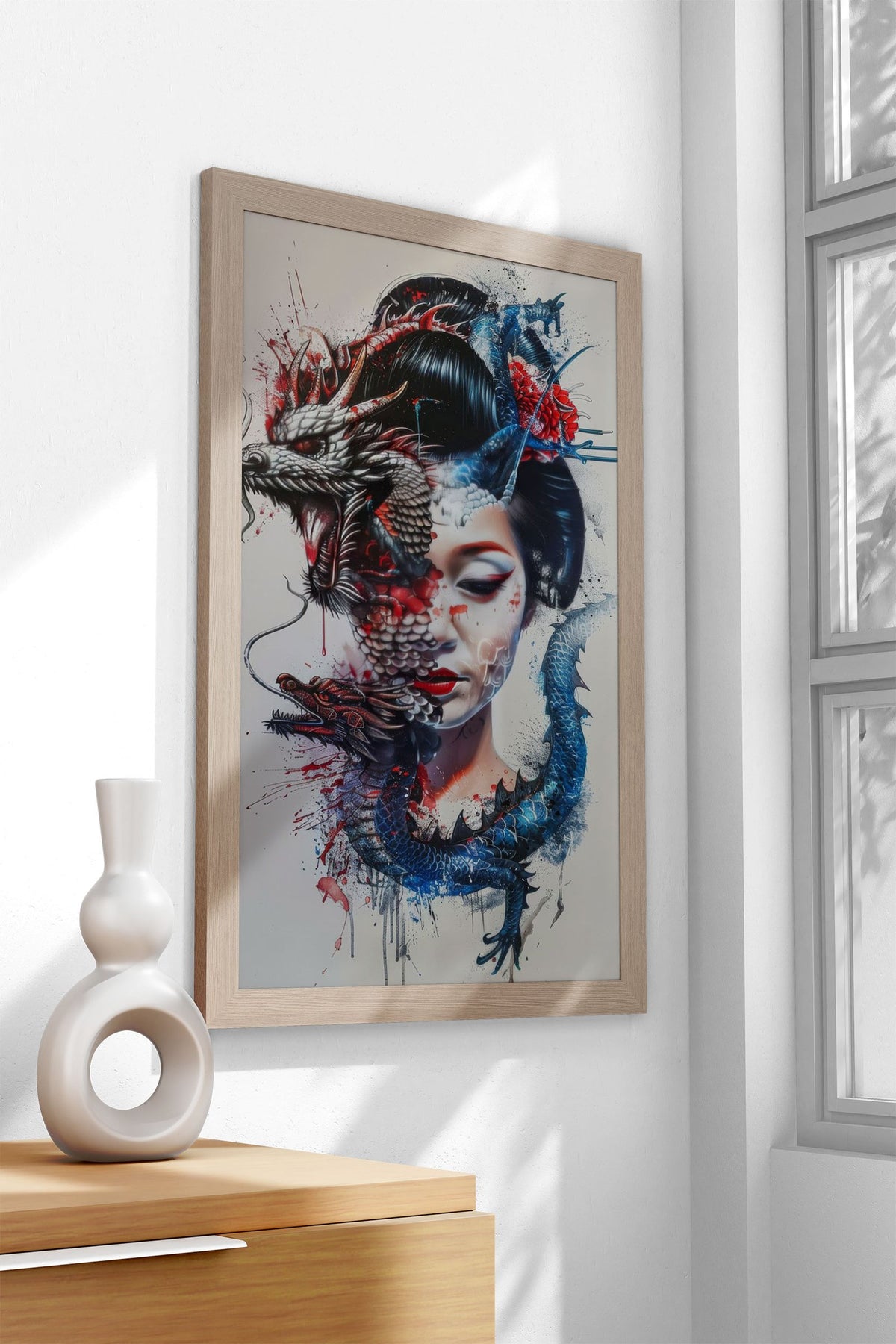 Geisha dragon 3 Asian Style Poster | Wall Art for Home & Office | High-Quality Print - High-Quality Visual Display