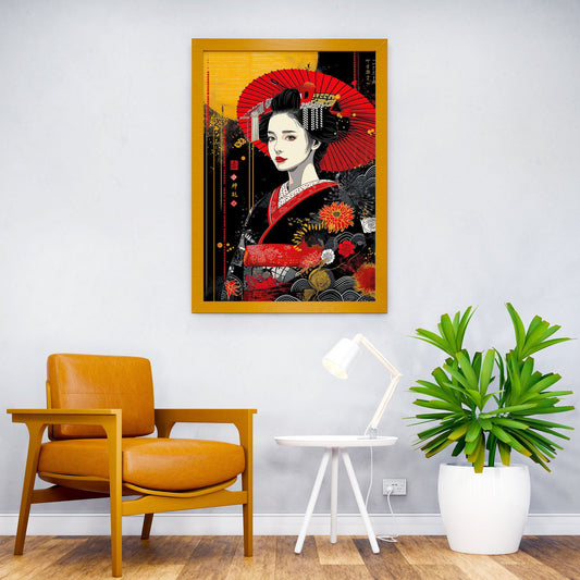 Geisha in Kimono Asian Style Poster | Wall Art for Home & Office | High-Quality Print - High-Quality Visual Display