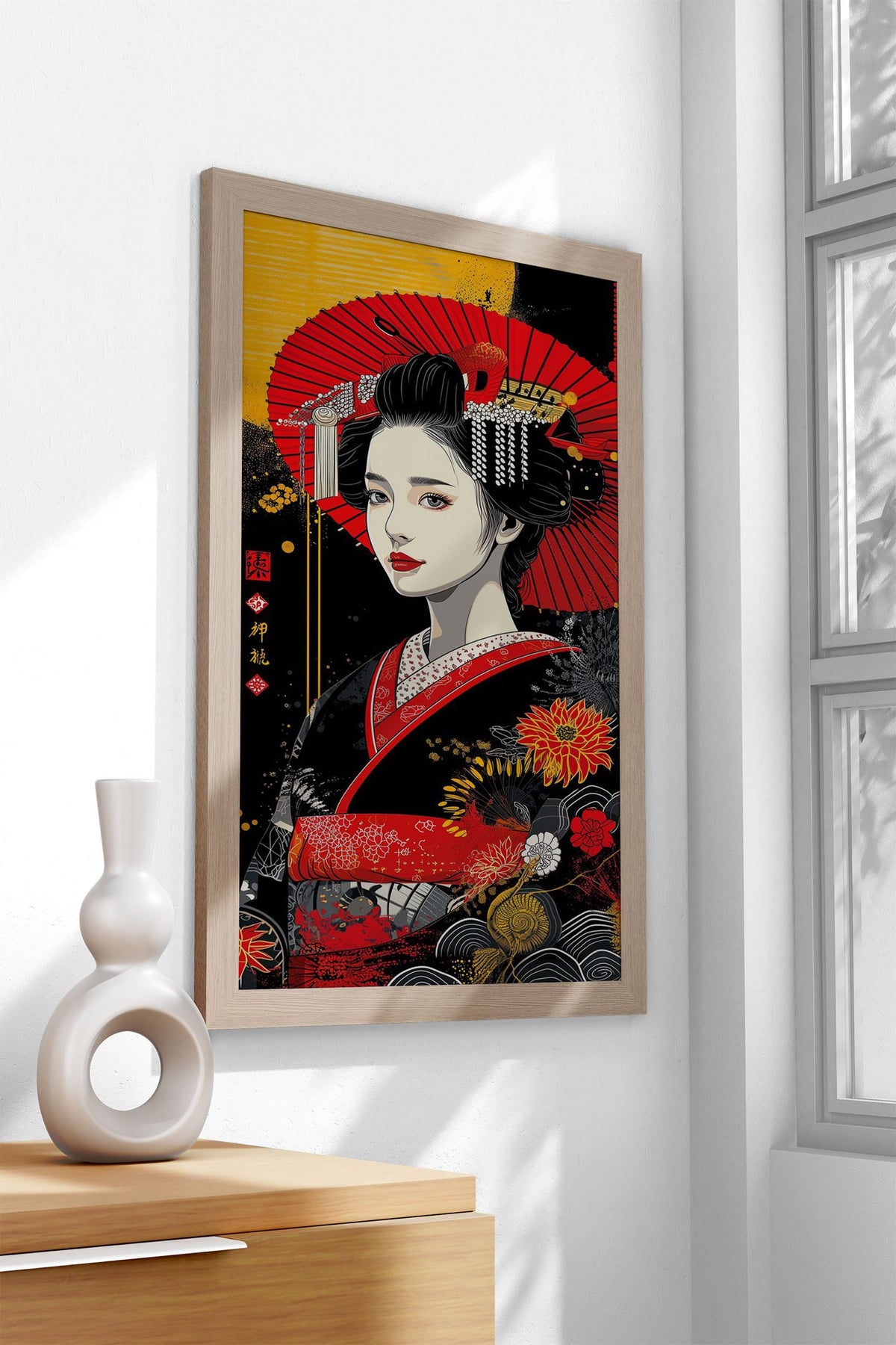 Geisha in Kimono Asian Style Poster | Wall Art for Home & Office | High-Quality Print - High-Quality Visual Display
