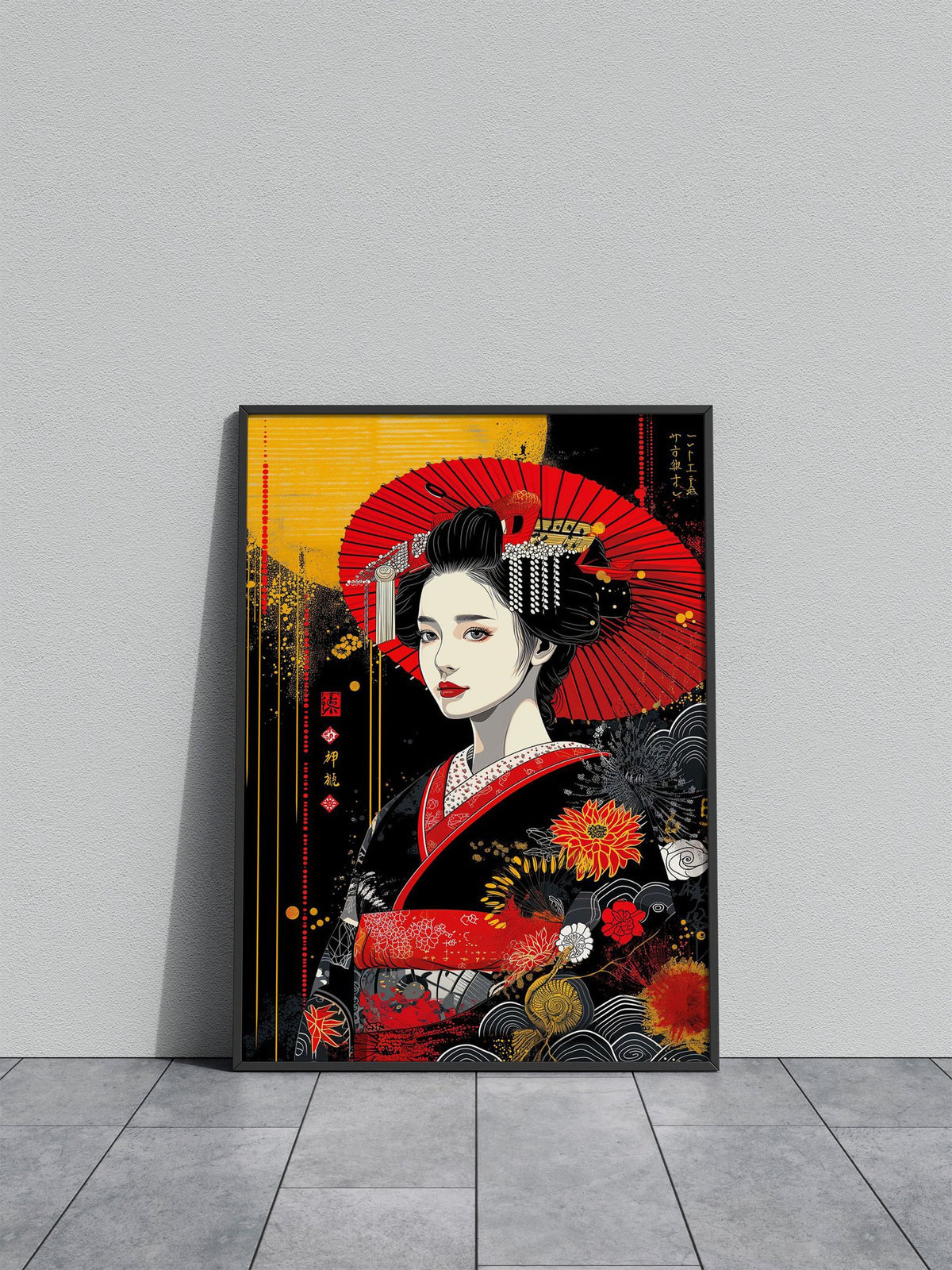 Geisha in Kimono Asian Style Poster | Wall Art for Home & Office | High-Quality Print - High-Quality Visual Display