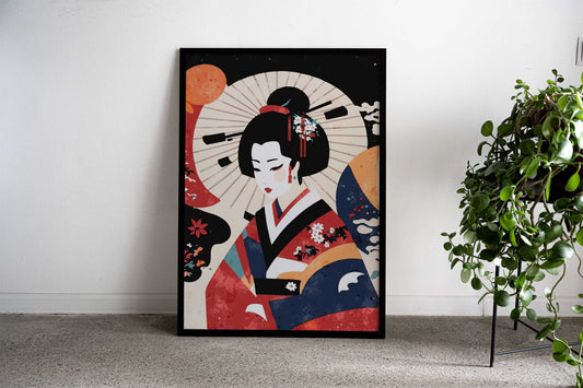 Geisha in Traditional Kimono Asian Style Poster | Wall Art for Home & Office | High-Quality Print - High-Quality Visual Display