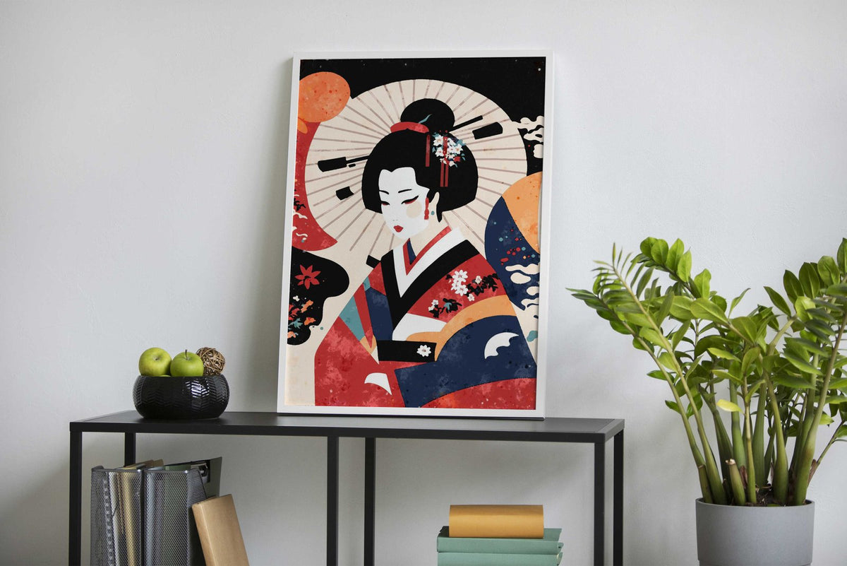 Geisha in Traditional Kimono Asian Style Poster | Wall Art for Home & Office | High-Quality Print - High-Quality Visual Display