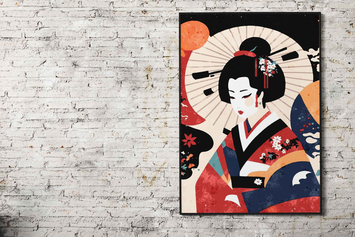 Geisha in Traditional Kimono Asian Style Poster | Wall Art for Home & Office | High-Quality Print - High-Quality Visual Display
