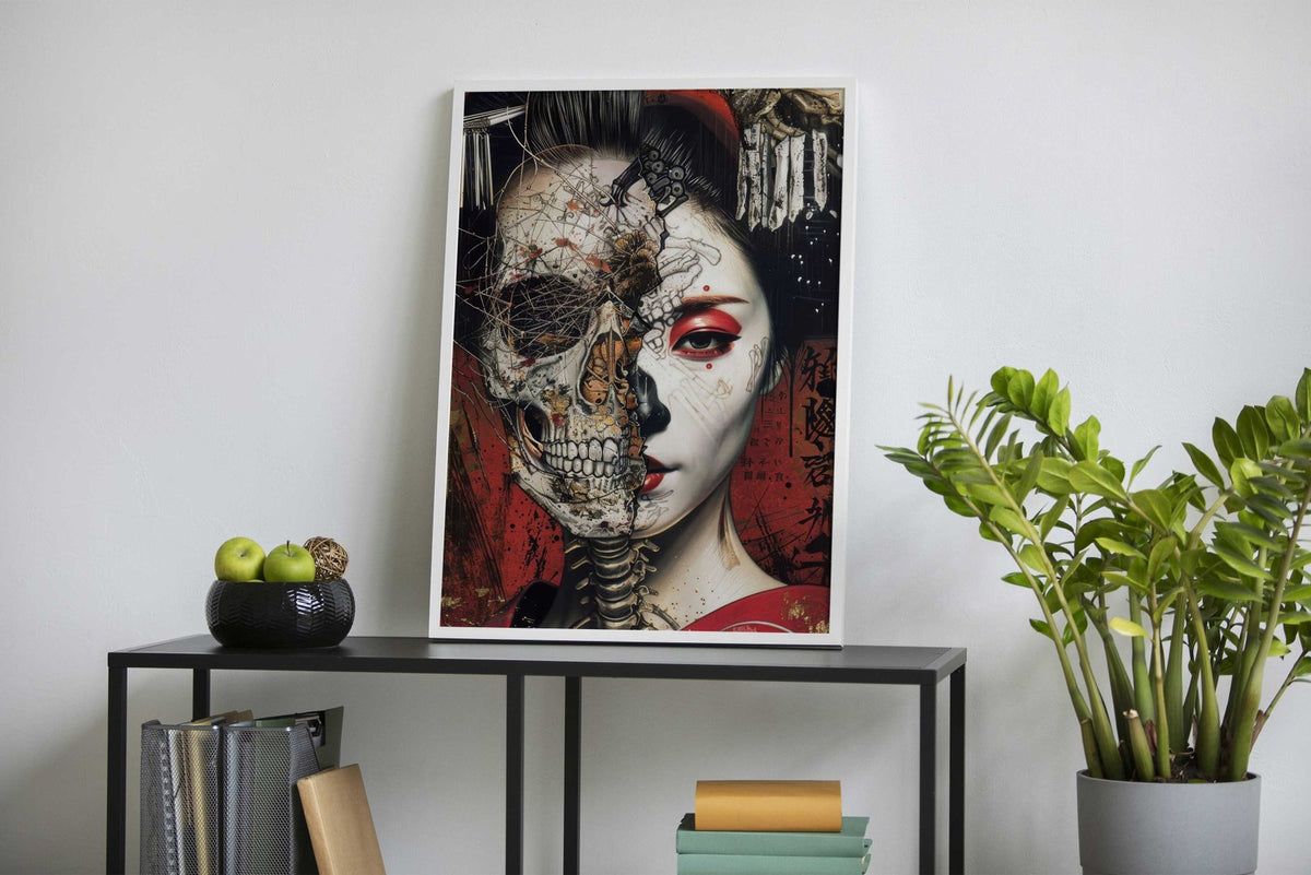 Geisha skeleton Asian Style Poster | Wall Art for Home & Office | High-Quality Print - High-Quality Visual Display