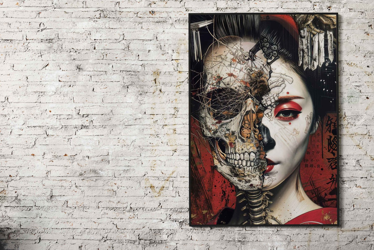 Geisha skeleton Asian Style Poster | Wall Art for Home & Office | High-Quality Print - High-Quality Visual Display