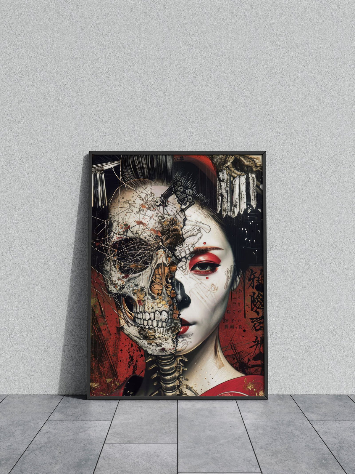 Geisha skeleton Asian Style Poster | Wall Art for Home & Office | High-Quality Print - High-Quality Visual Display